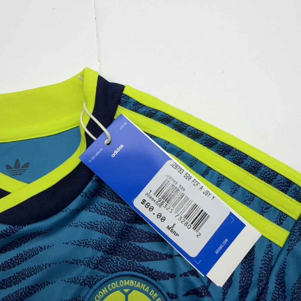 Colombia Soccer Jersey Youth Small 9-10 Boys Blue Adidas Climacool National Team